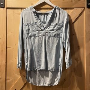 Anthropologie Cloth & Stone Light Wash Tencel tunic | XSmall